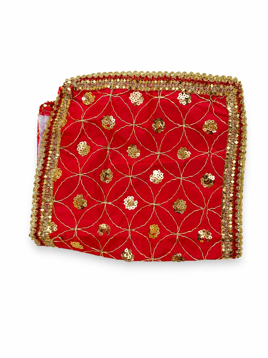 Designer Red Mata Chunri with Zari Work
