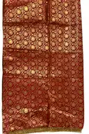 Floral Foil Print Chunri with Golden Lace Border (For Jagran Chunri) – image 5