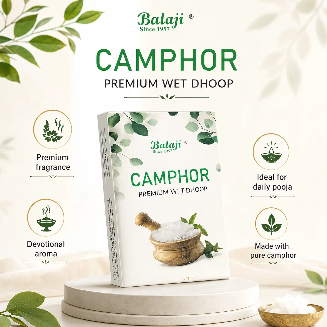Balaji Camphor Wet Dhoop 10 Sticks