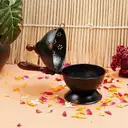 Metal Dhoop Cup Holder with Heat-Safe Wooden Handle – image 2