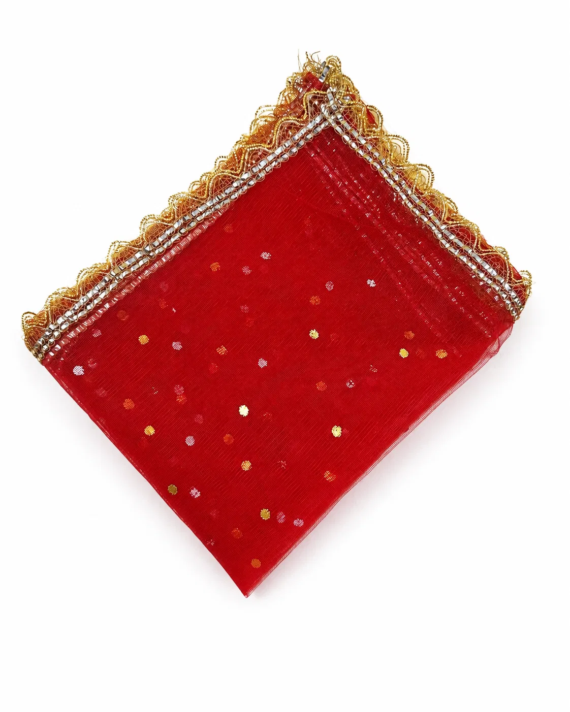 Red Net Mata Chunri for Mandir Pooja