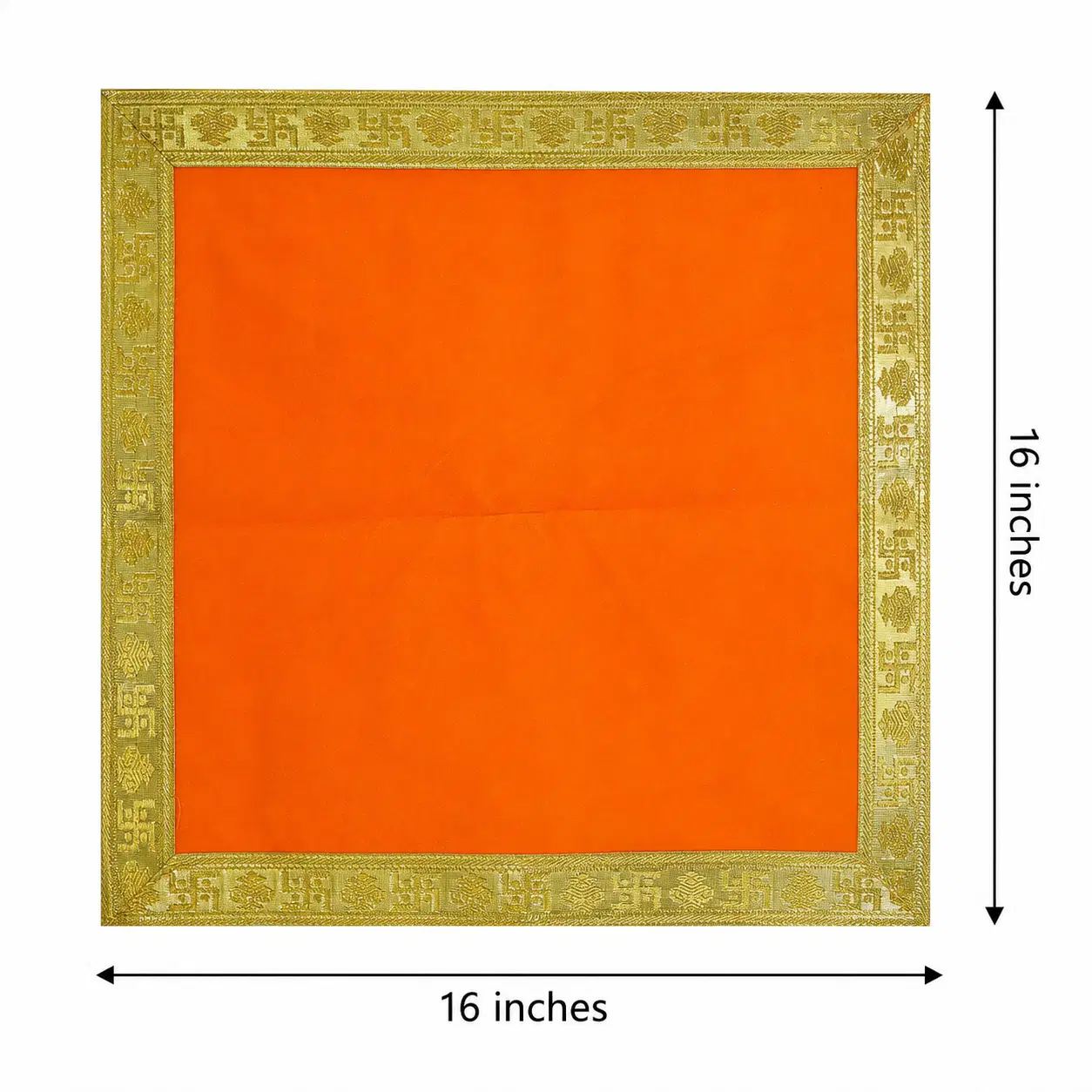 Premium Royal Velvet Orange Pooja Aasan
