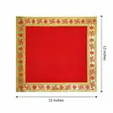 Decorative Elegant Velvet Red Pooja Aasan – image 1
