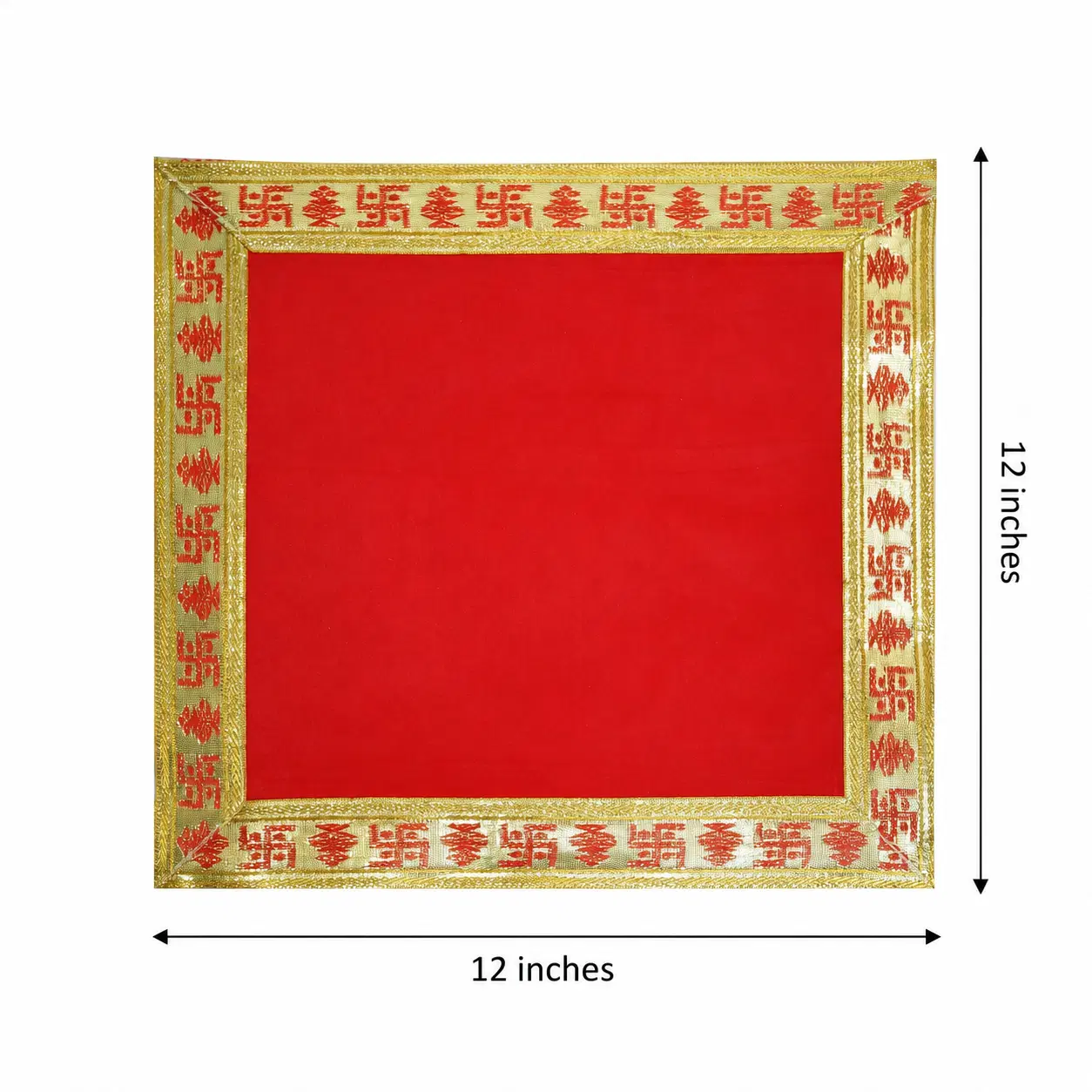Decorative Elegant Velvet Red Pooja Aasan