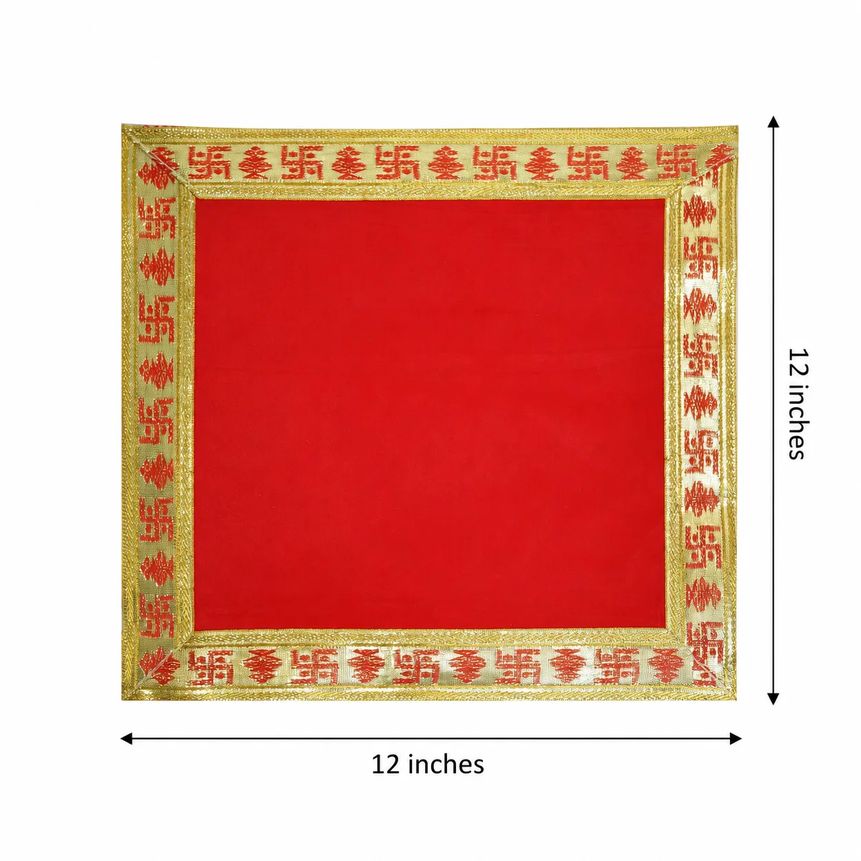 Decorative Elegant Velvet Red Pooja Aasan