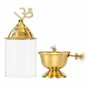 Brass Akhand Diya with Long Glass Cover – image 5