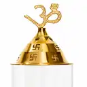 Brass Akhand Diya with Long Glass Cover – image 4