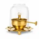 Brass Akhand Diya with Curved Glass Cover – image 1