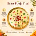 Traditional Brass Pooja Plate with Elegant Engraved Design – image 3