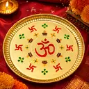 Traditional Brass Pooja Plate with Elegant Engraved Design – image 4