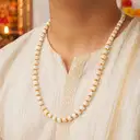 White Chandan Kanthi Mala on Yellow Thread – image 3