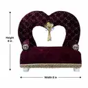 Dark Maroon Heart Shaped Velvet Ladoo Gopal Bed with Gold Lace Work – image 3