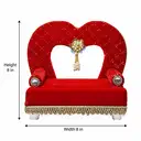 Red Heart Shaped Velvet Ladoo Gopal Bed with Gold Lace Work – image 3