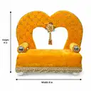 Yellow Heart Shaped Velvet Ladoo Gopal Bed with Gold Lace Work – image 2