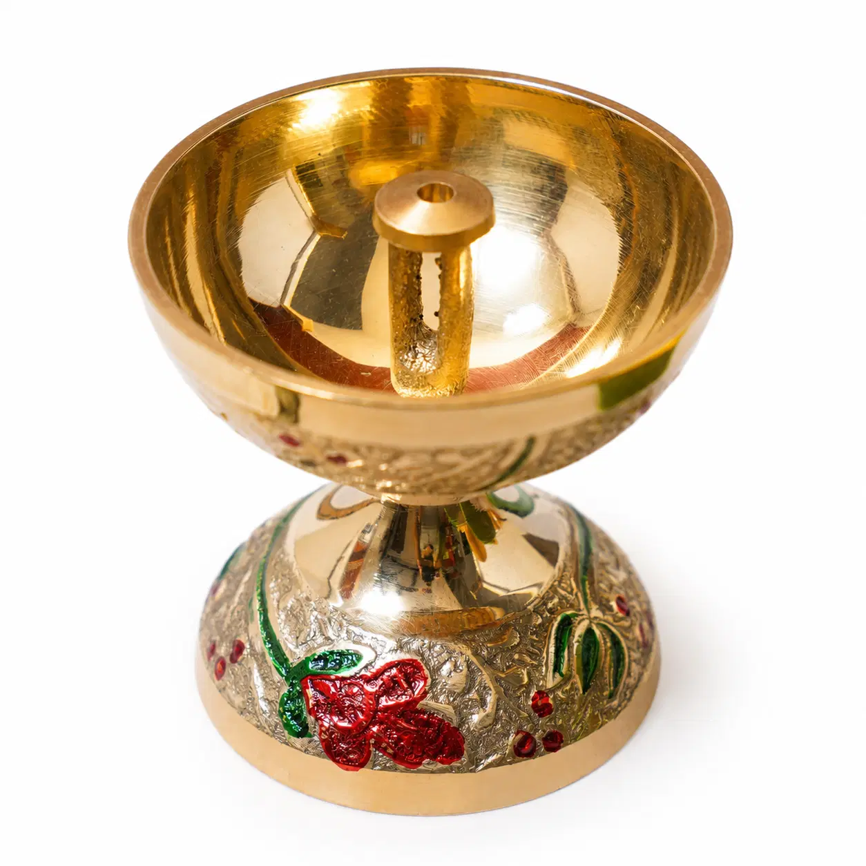 Meenakari Brass Deepak for Daily Worship