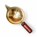 Brass Diya with Wooden Handle – image 1