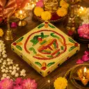 Elegant Meenakari Wooden Pooja Chowki – image 1