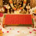 Elegant Rectangular Pooja Chowki Mandir Patra – image 1