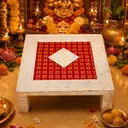 Premium Silver Coloured Pooja Chowki – image 2
