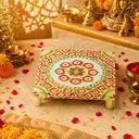 Royal Golden Meenakari Pooja Chowki – image 3