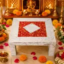 Elegant Silver Pooja Chowki for Deity Kalash – image 1