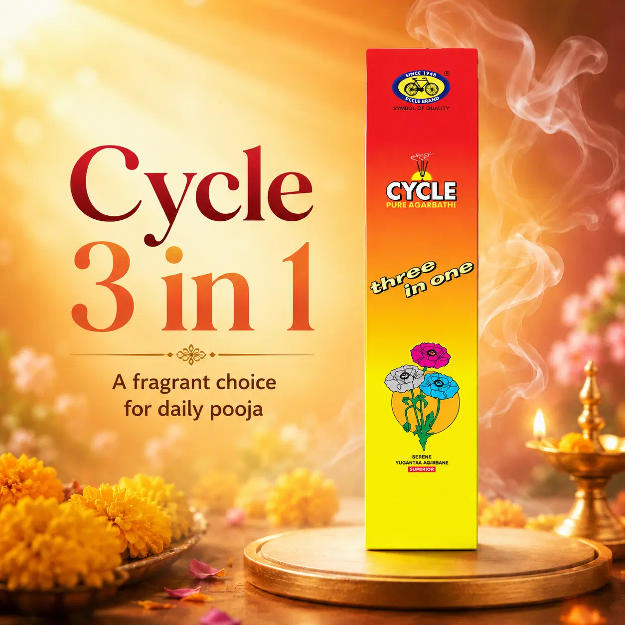 Cycle 3 in 1 Agarbatti Original Cycle Incense Sticks