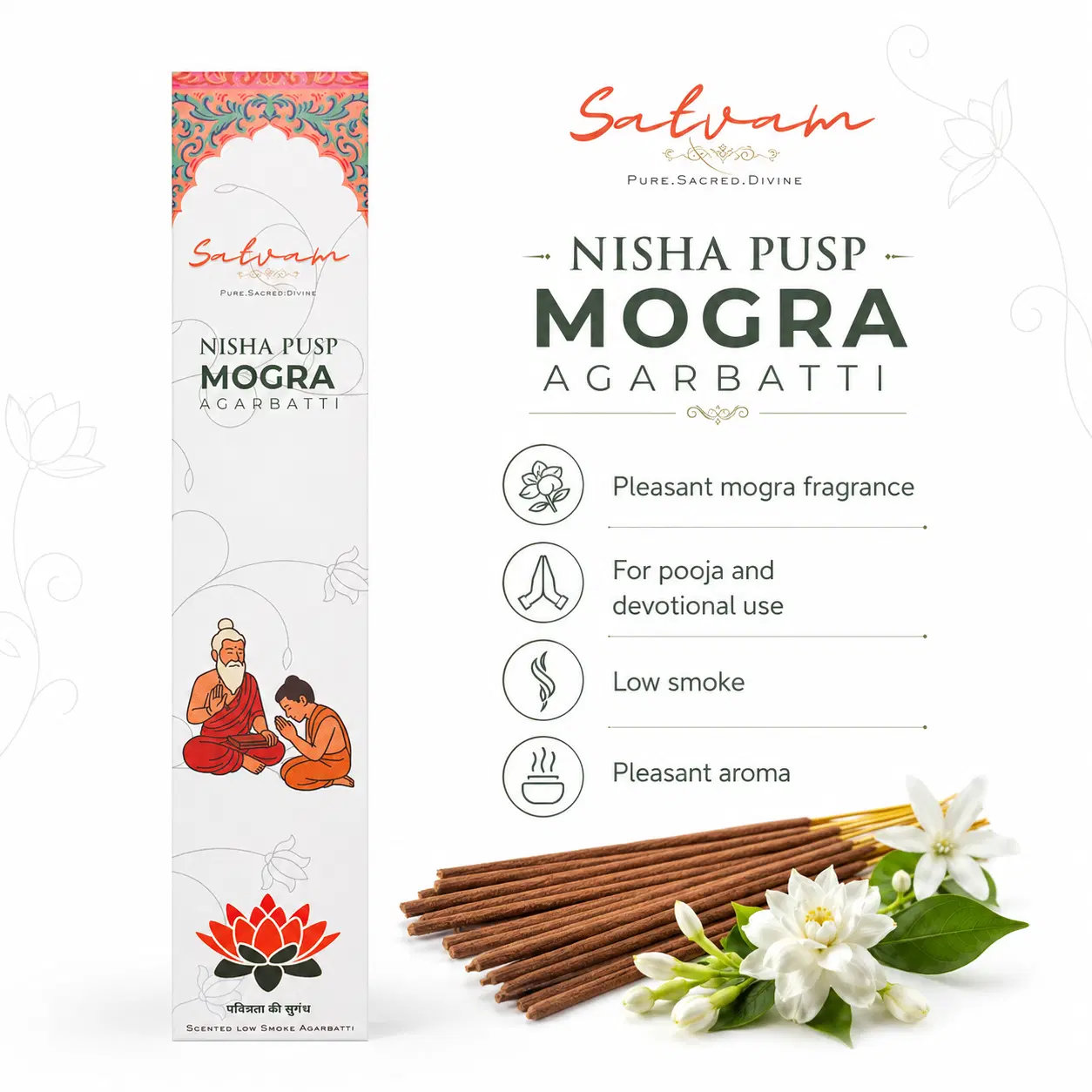 Satvam Nisha Pushp Mogra Agarbatti