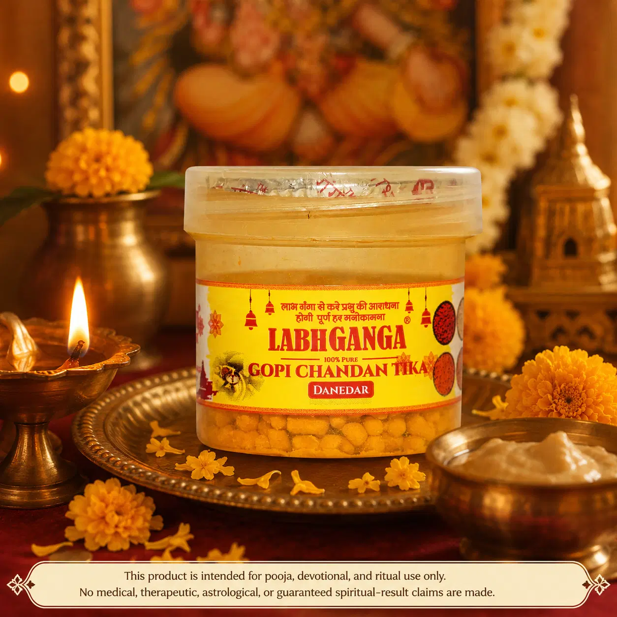 Labh Ganga Yellow Gopi Chandan Tilak Grains 25gm