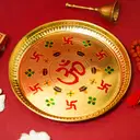 Traditional Brass Pooja Plate with Elegant Engraved Design – image 5
