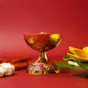 Meenakari Brass Deepak for Daily Worship – image 3