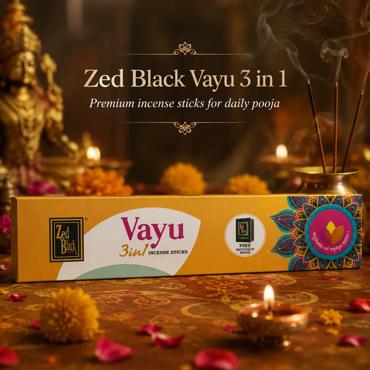 Zed Black Vayu Agarbatti | Premium Incense Sticks for Daily Pooja & Home Fragrance