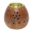 Traditional Wooden Hawan Cup Holder – image 1