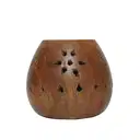 Traditional Wooden Hawan Cup Holder – image 2