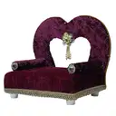 Dark Maroon Heart Shaped Velvet Ladoo Gopal Bed with Gold Lace Work – image 1