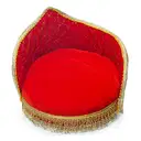 Red Velvet Round Shape Ladoo Gopal Bed with Decorative Lace Work – image 2