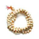 White Chandan Kanthi Mala on Yellow Thread – image 1