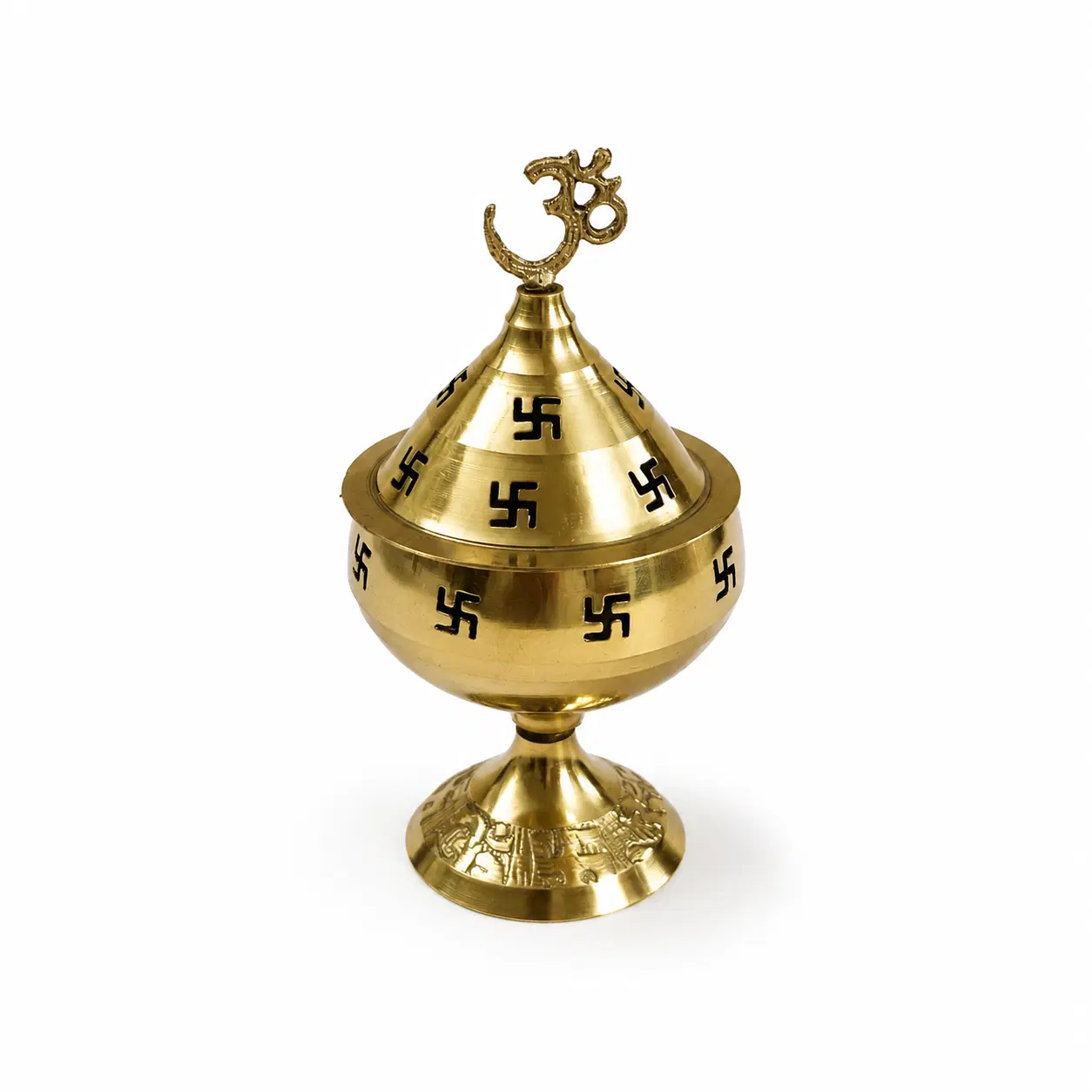 Sacred Pure Brass Omkareshwar Diya for Mandir