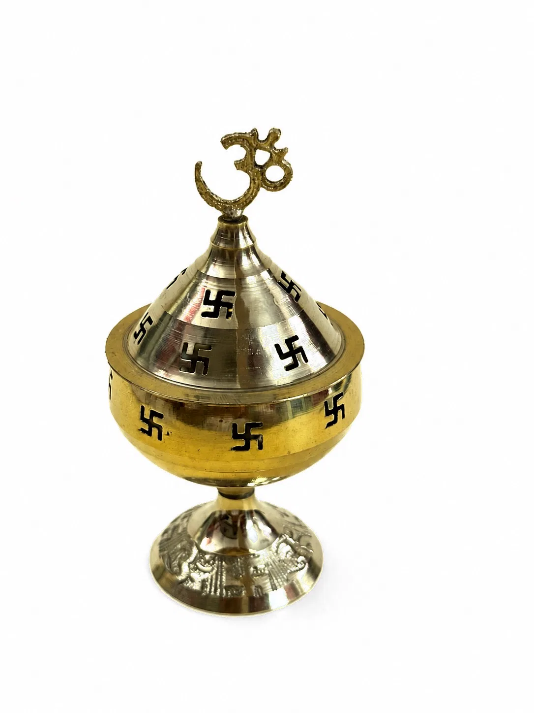 Pure Brass Omkareshwar Diya for Pooja Aarti