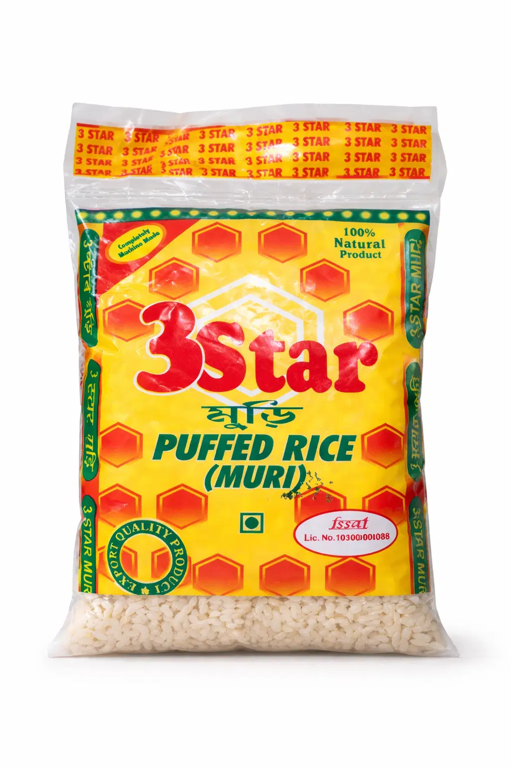 3 Star Puffed Rice (Muri), 80gm
