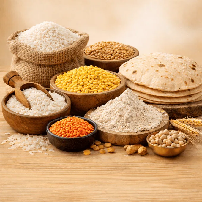 Aata, Rice & Dal