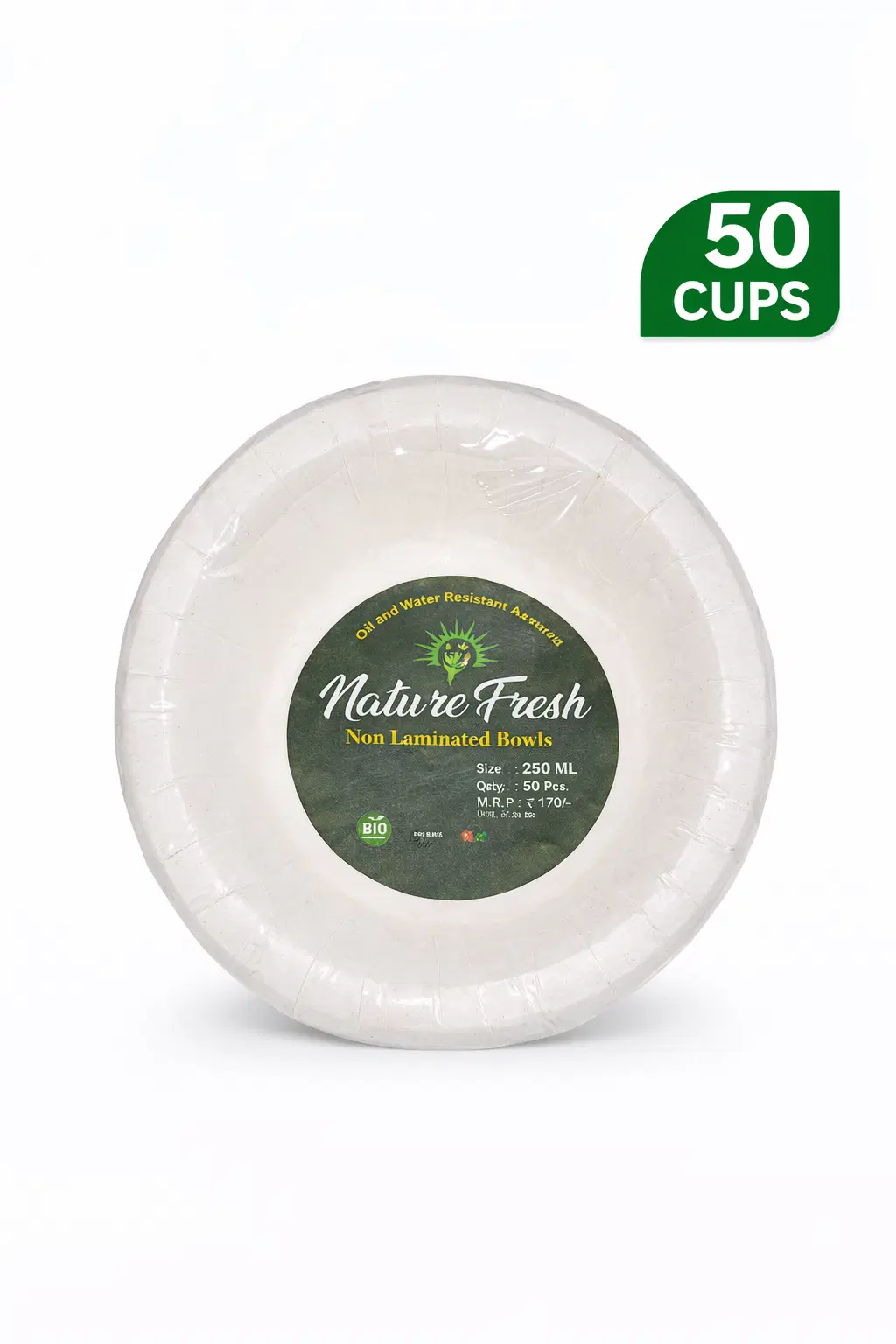 Disposable Eco-Friendly Paper Bowls 250 ml – 50 Pieces Pack