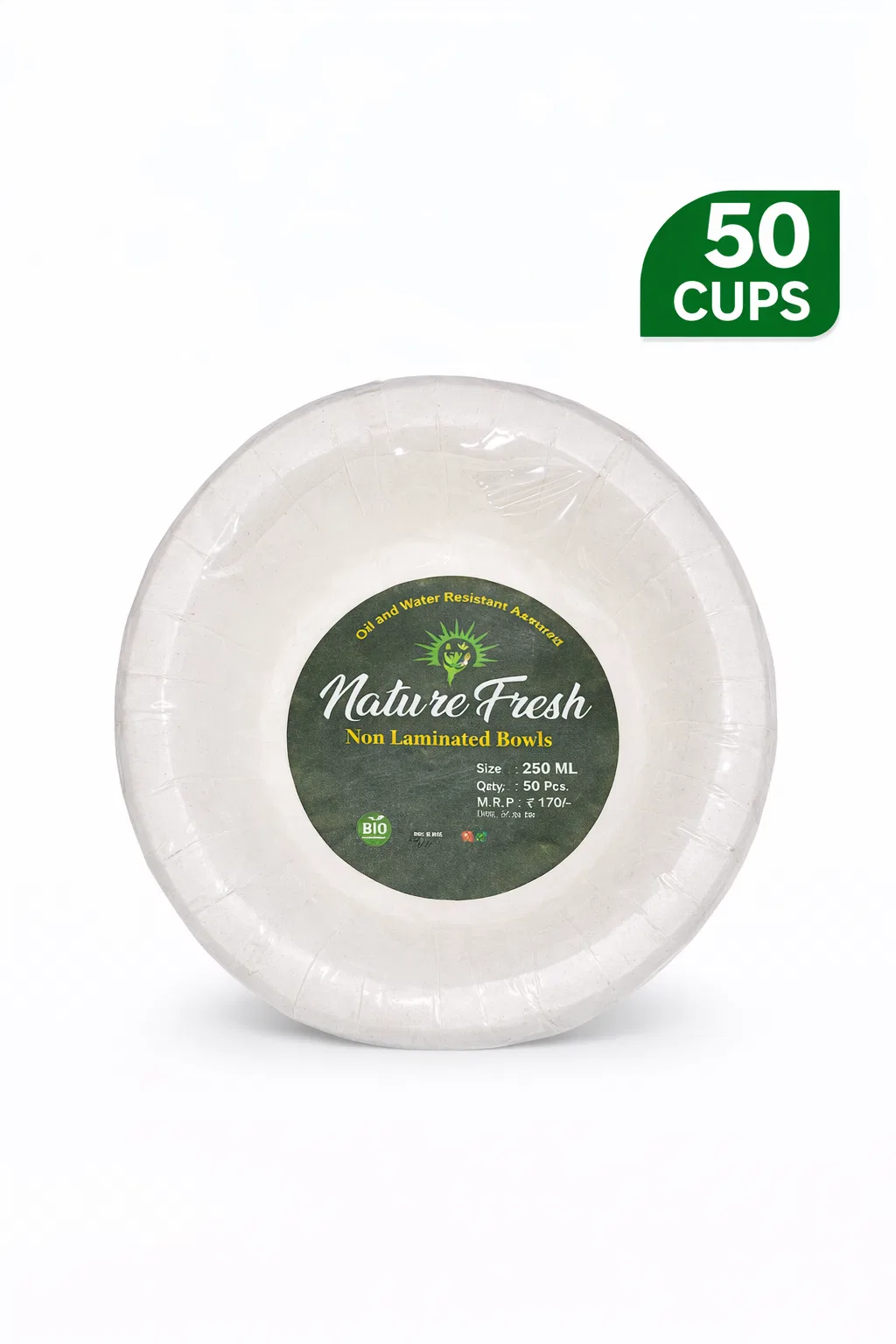 Disposable Eco-Friendly Paper Bowls 250 ml – 50 Pieces Pack