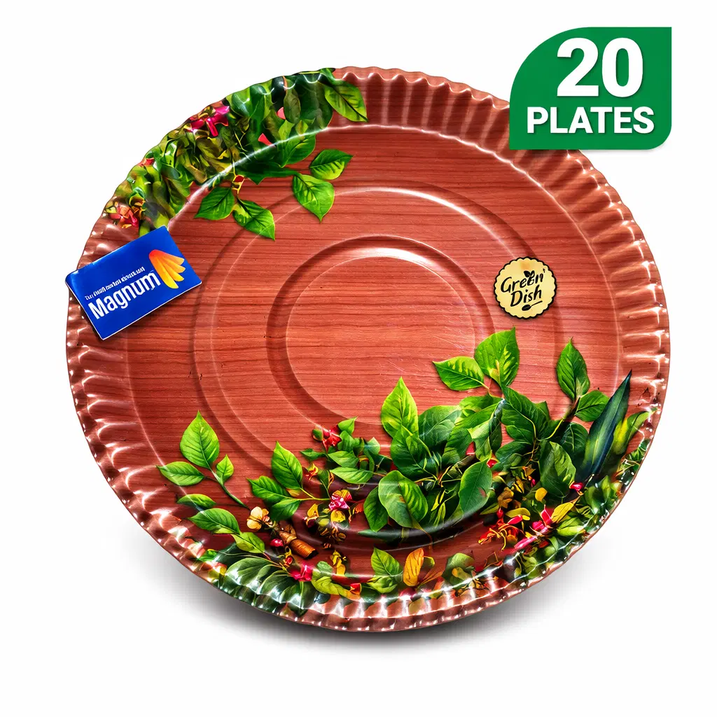 Disposable plates 14 no, Pack of 20 pieces
