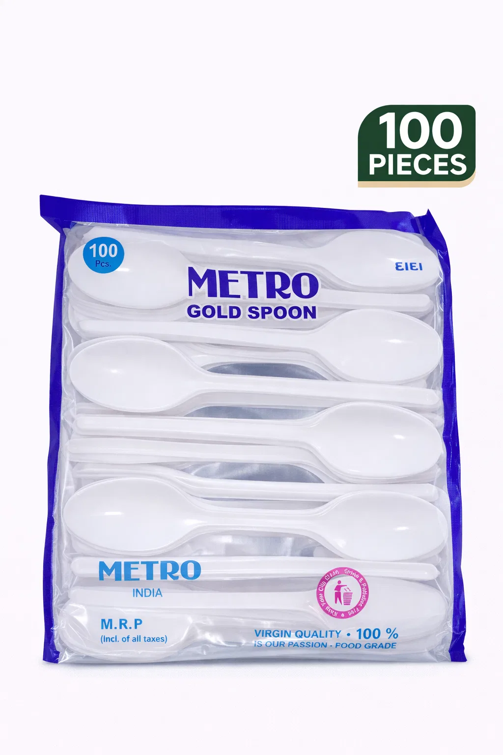 Disposable Plastic Milk Spoon – 100 Pieces Pack