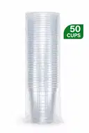 Disposable Clear Plastic Water Glasses | 250ml | Pack of 50 – image 1