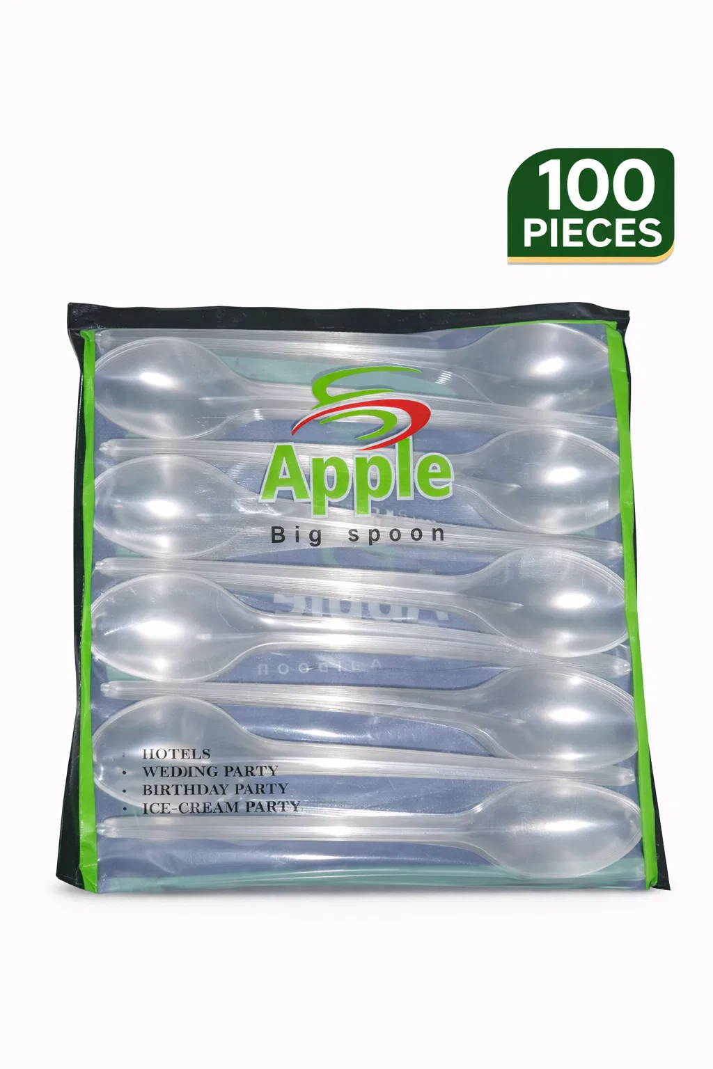 Disposable Big Plastic Spoon – 100 Pieces Pack