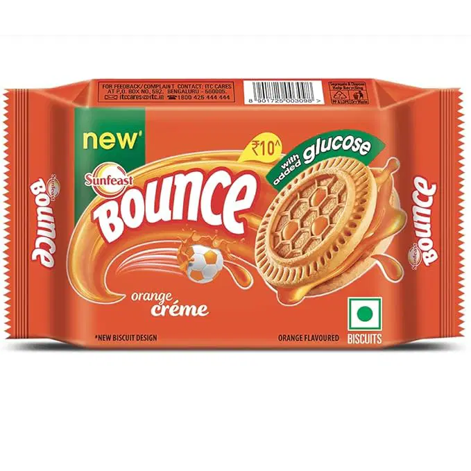 Sunfeast Bounce Orange Cream Biscuits, 58gm