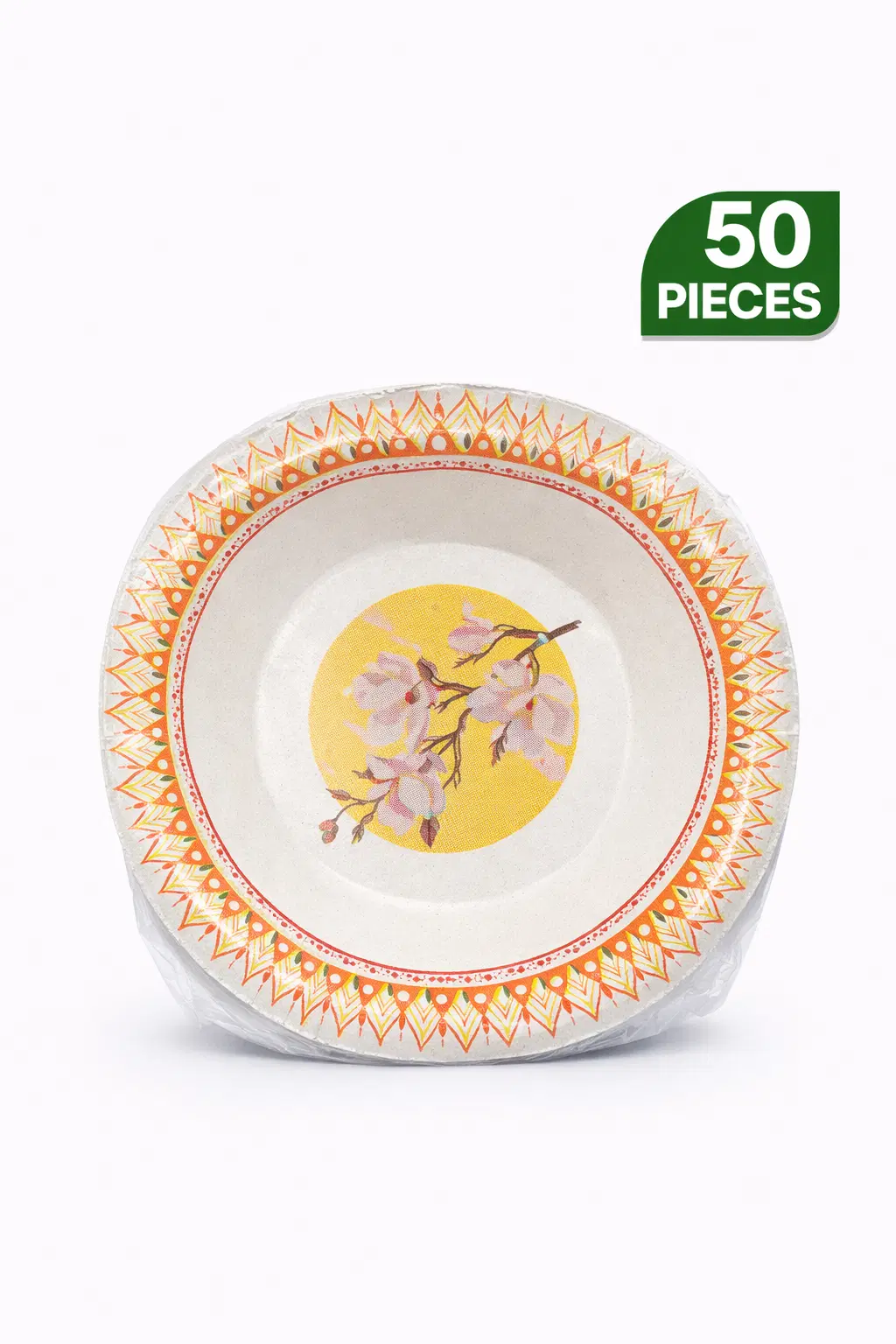 Disposable Round Paper Bowl – Printed Design | Pack of 50 