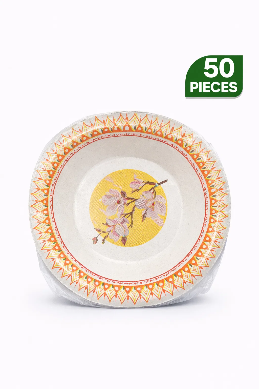 Disposable Round Paper Bowl – Printed Design | Pack of 50 