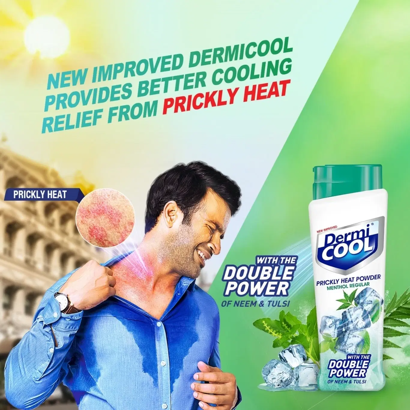 Dermi Cool Prickly Heat Powder Menthol Regular 90gm